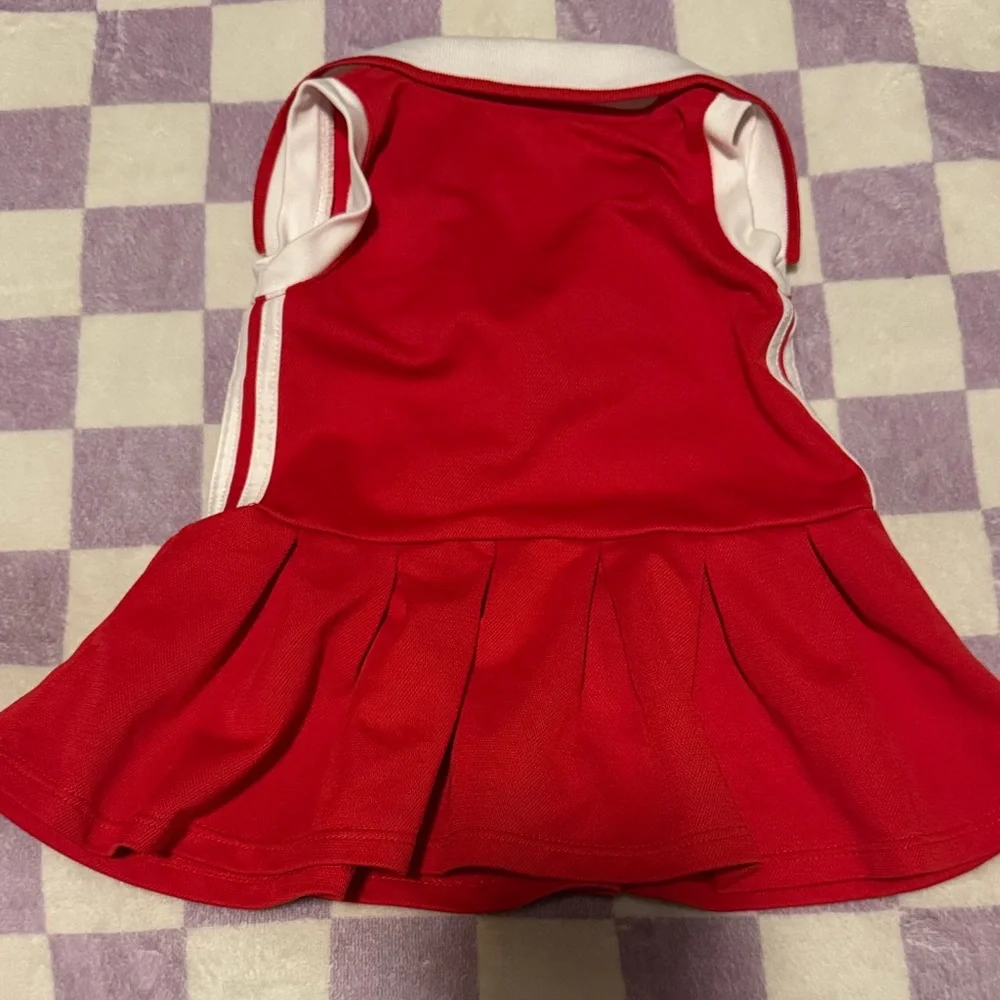 Adidas Kids Red and White Polo Dress - Picture 2 of 2